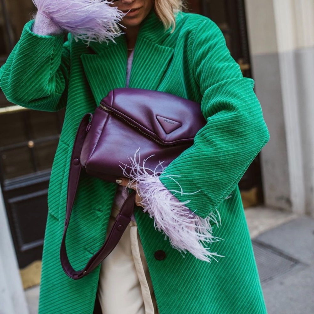 💚 PRADA Runway Emerald Corduroy Coat – Smeraldo – Size 38 – New with Tags